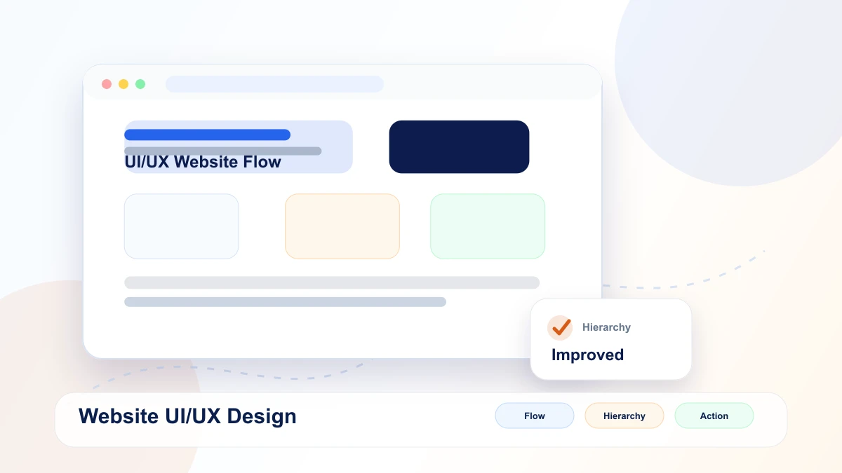 Website UI UX design mockup